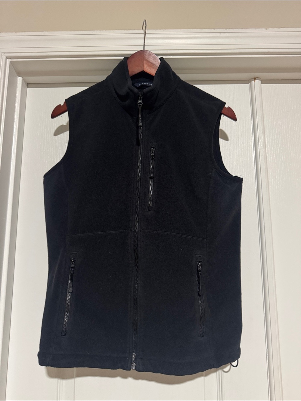 Lands' End Women's Black Fleece Vest